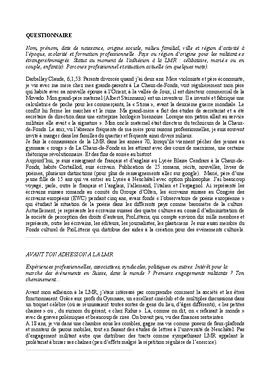 Darbellay Claude, témoignage