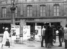 Neuchâtel: Soutien au Chili - panneaux rue du Seyon