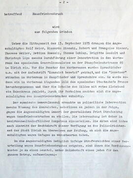 Urteil betr. Besetzung des spanischen Konsulats, Stampfenbachstrasse, Zürich (Seite 2) , 1975